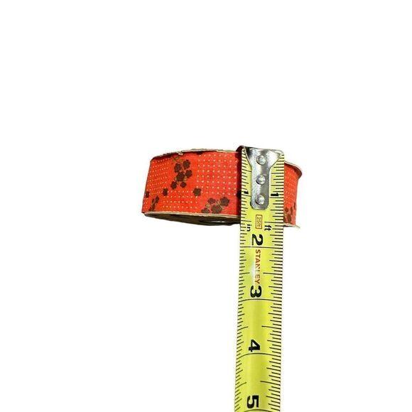 Weather proof Acetate Flocked Florist Ribbon 1.5” Roll Calico 40yds 60’s Floral - Picture 4 of 6